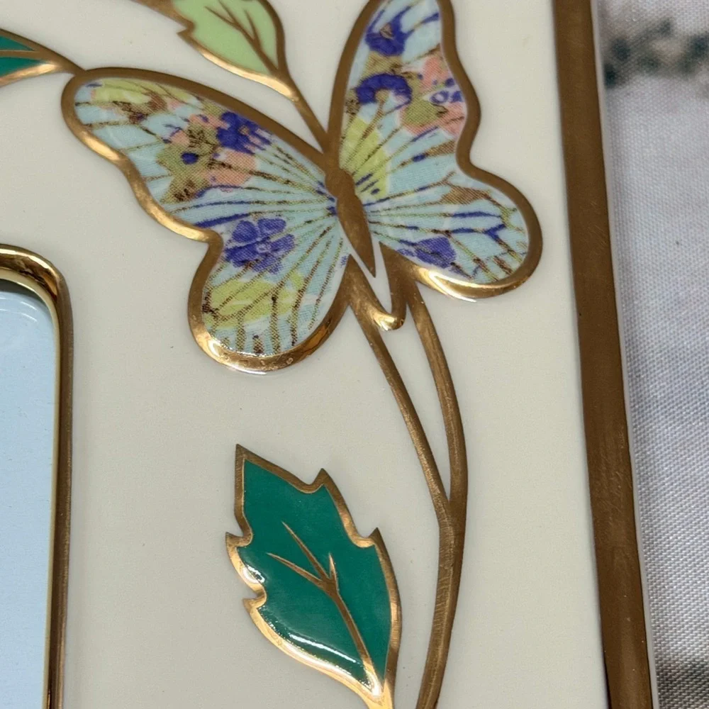 Lenox Botanical Butterfly 5x7 Frame | Porcelain Butterfly Photo‎ Frame | Floral